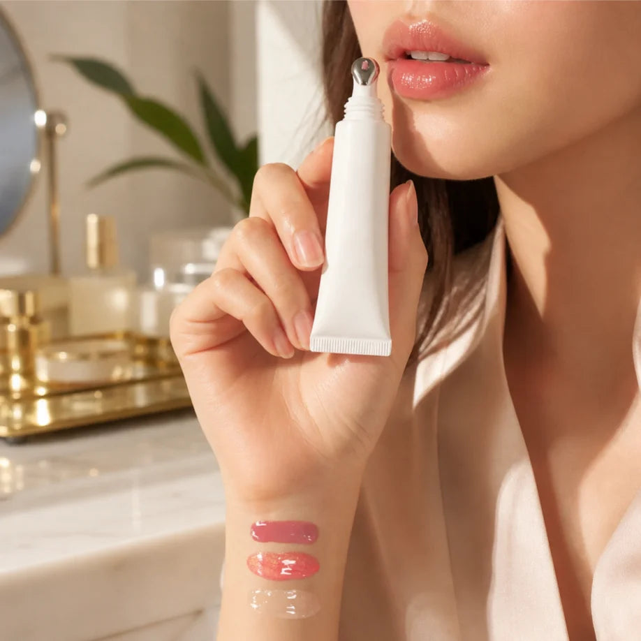 Moisturizing Lip Oil Makeup Lip Balm Vegan Fruit Flavor Vitamin E Collagen Hyaluronic