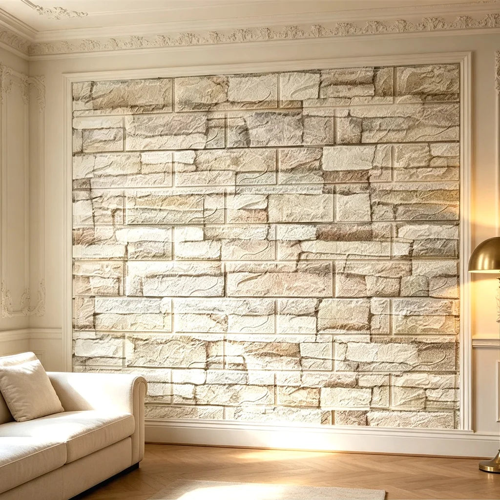 Light Grey 3D Geometric Foam Wall Sticker, 3 mm Thick, Waterproof - image 6