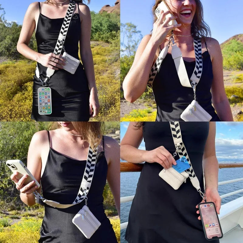 Adjustable Crossbody Phone Strap with Clip-On Zippered Coin Pouch - image 5