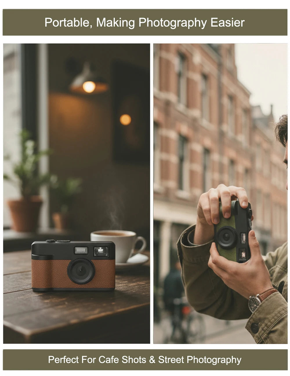 Retro Compact Screenless CMOS Sensor Digital Camera with LED Flash 12MP for Camping Use