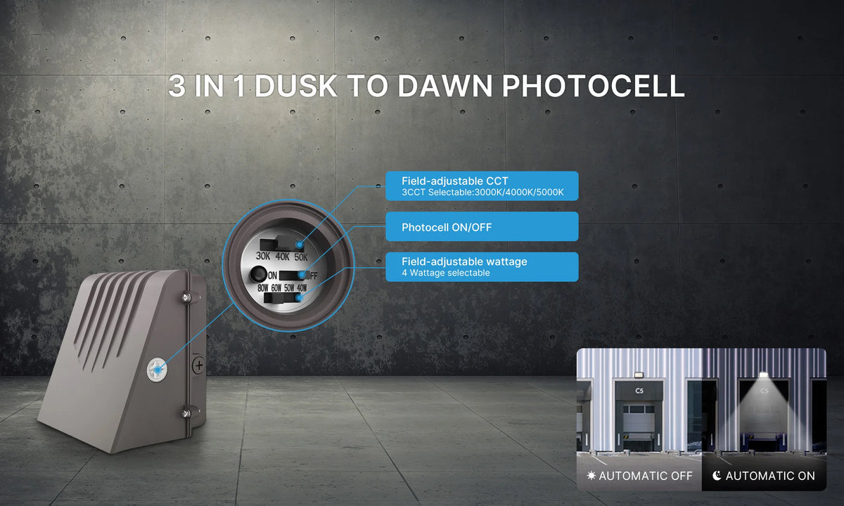 Aluminum LED Wall Pack Light, 40W or 80W, IP65, 170 lm/W - image 6