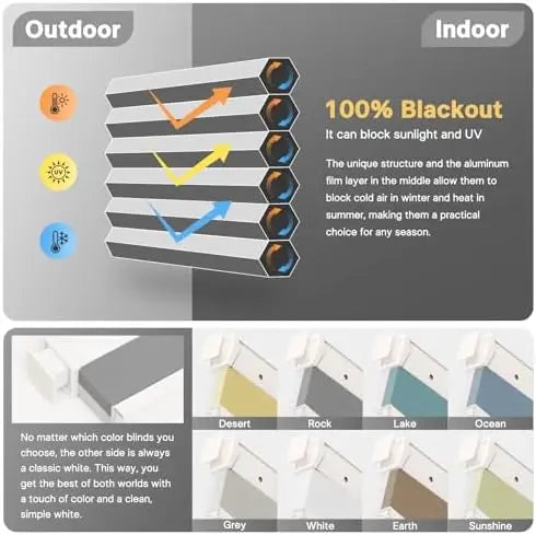 Motorized Blackout Cellular Shades, Battery and Solar, No Drill - image 3