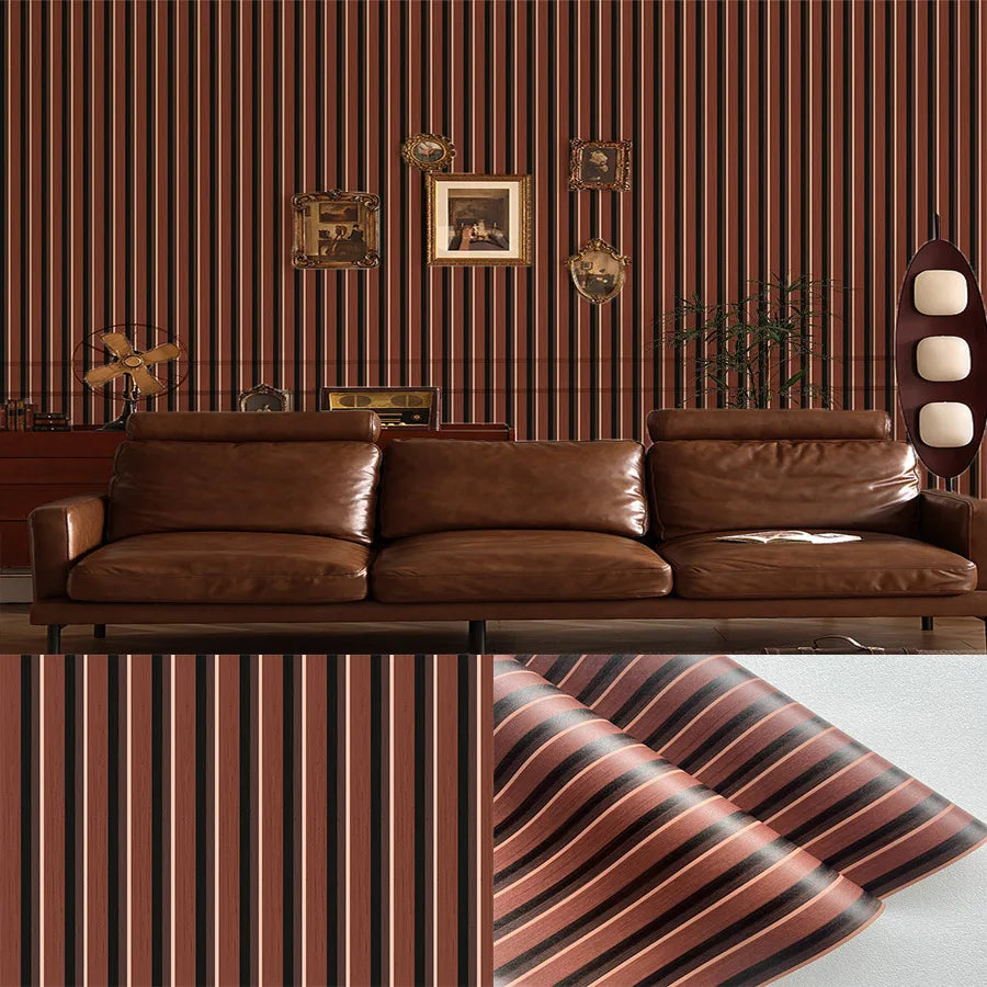 Faux Wood Grain Grille Self-Adhesive Wall Panel, 45 cm x 5 m, 3 mm - image 9