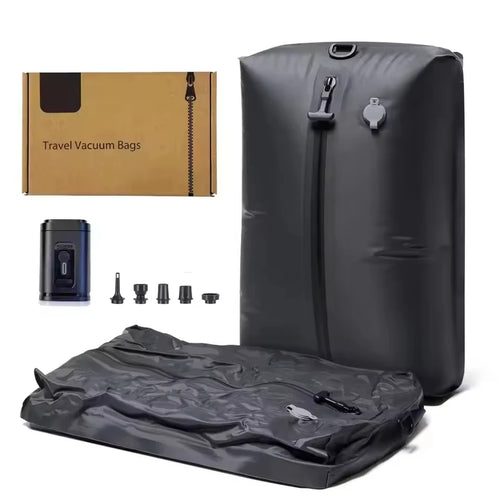 Folding Travel Compression Bag Portable Handheld Hanging Vacuum Storage Sack Camping
