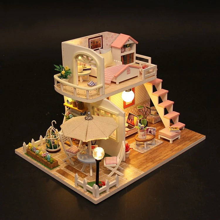 3D Wooden Doll House Handmade 1:24 Miniature DIY Dollhouses Kit