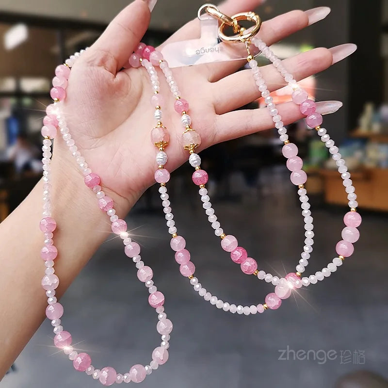 Crystal Bead Crossbody Phone Strap, 120 cm Long