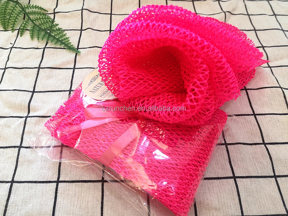 Soft Rose Gold African Net Sponge with Diamond Mesh - image 5
