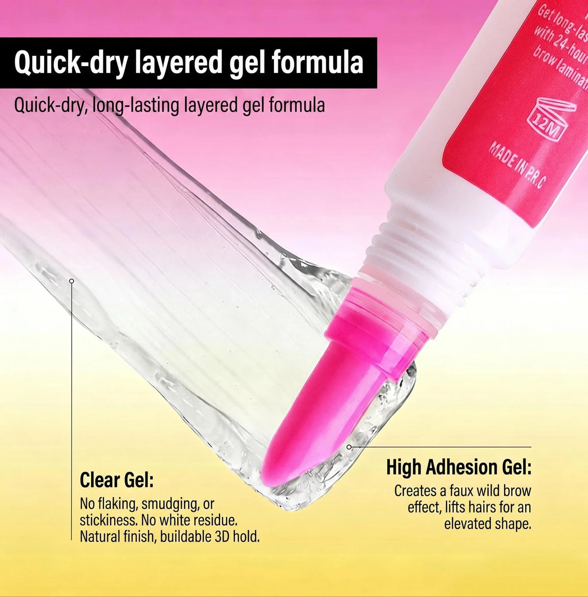 7ml Soft Tube No Brand Name Clear Color Eyebrow Wax Gel Eyebrow Style Fixing Glue