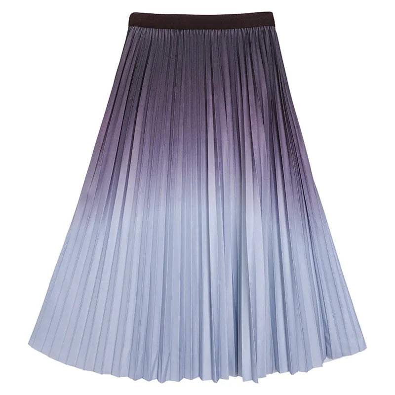 Chiffon A-Line Skirt with Accordion-Pleated Hem, Midi Length - image 9