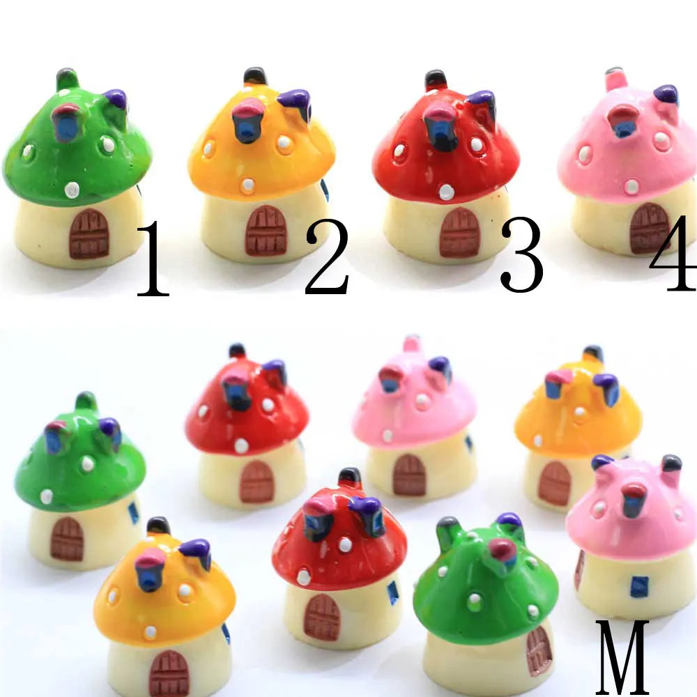 Fairy Garden Mushroom House Cute 4 Sizes DIY Resin Doll House Decoration Miniature Micro