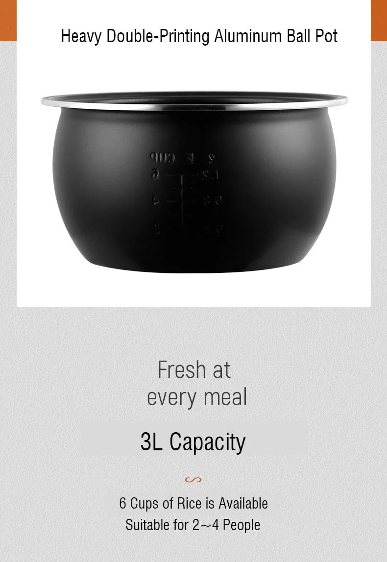3L Square Smart Multi Cooker with LED Display and Non-Stick Pot - image 5