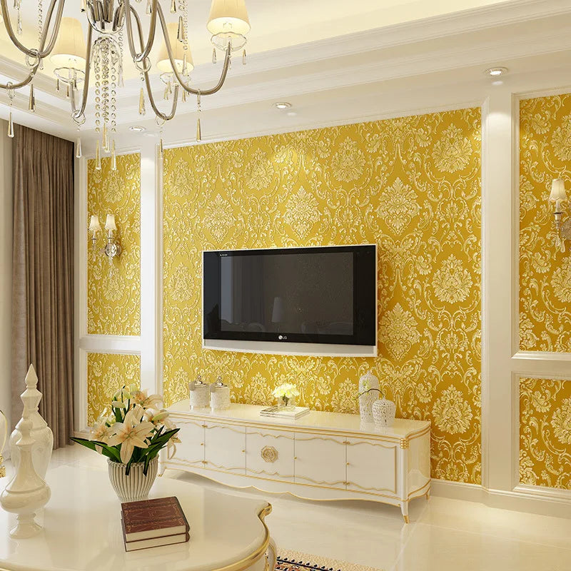 3D Embossed Damask Rose Peel and Stick Wallpaper, 53 cm x 1 m - image 3