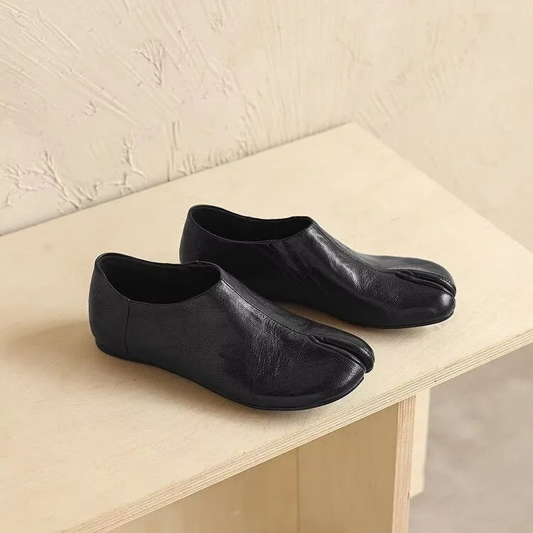 Japanese-Style Split-Toe Tabi Flats, Soft PU Slip-On, EU 35–42 - image 7