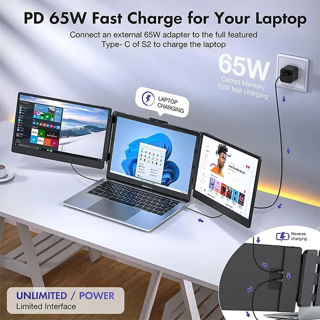 Products Portable Monitor for Laptop Dual Screen Triple Portable LED Screen Triple Screen