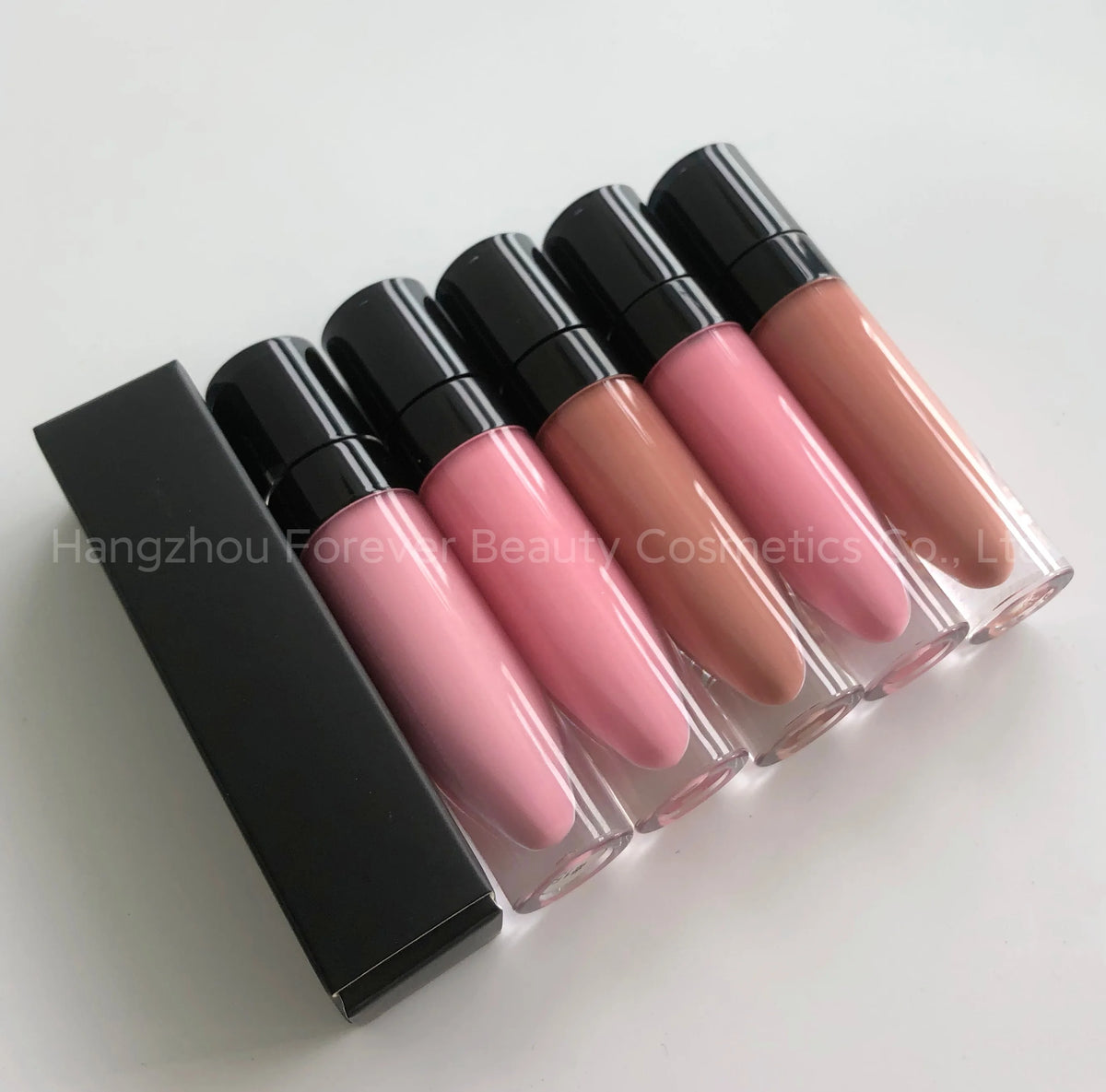 Lip Glaze Black Tube Vanilla Scent Glitter Lip Gloss