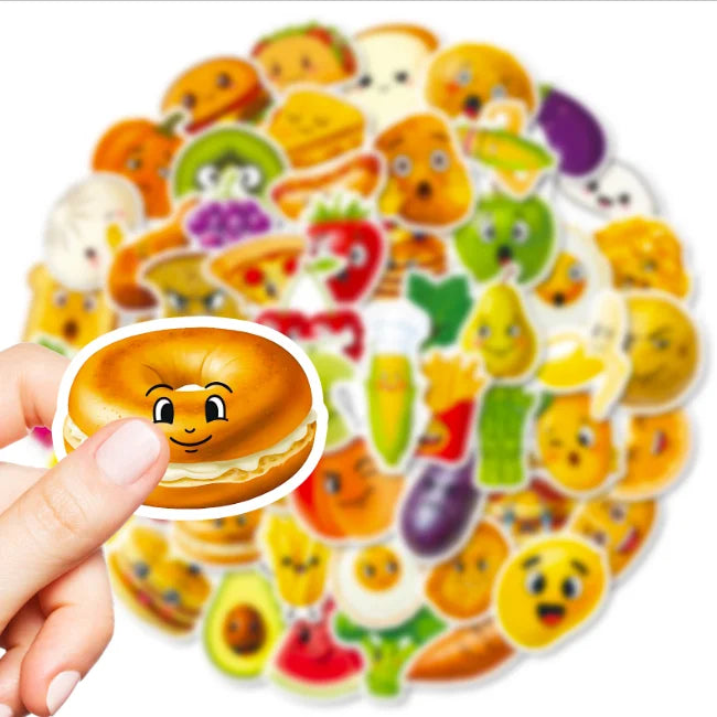 New 56pcs Fruit Vegetable Food Personalized DIY Stickers Kids Funny Planner Phone