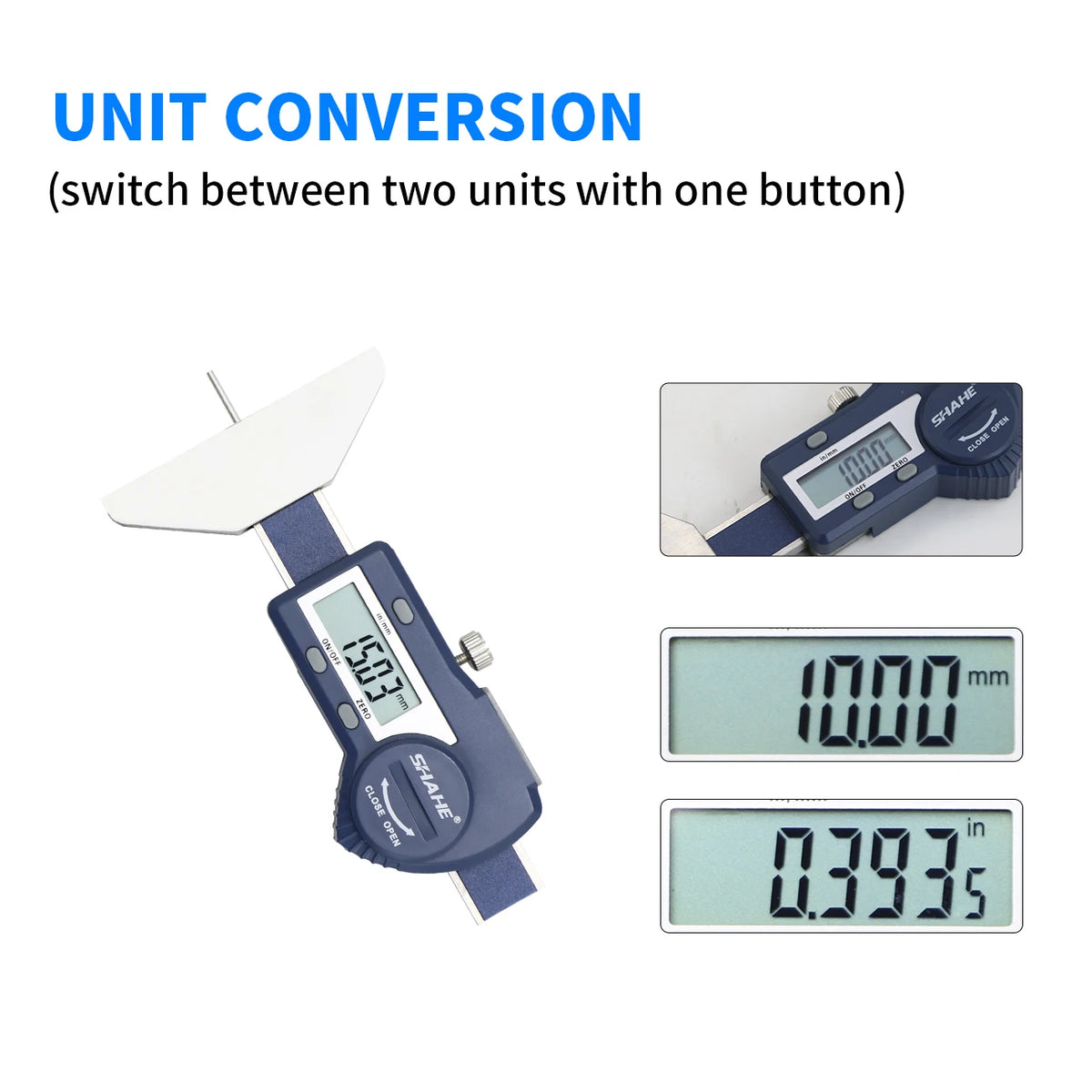 Stainless Steel Digital Depth Gauge, 0-25 or 0-50 mm, 0.01 mm - image 4