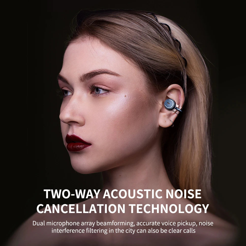 Open Ear Wireless Earbuds Ear Clips True Noise Cancelling Ear Clip Air Bone Conduction