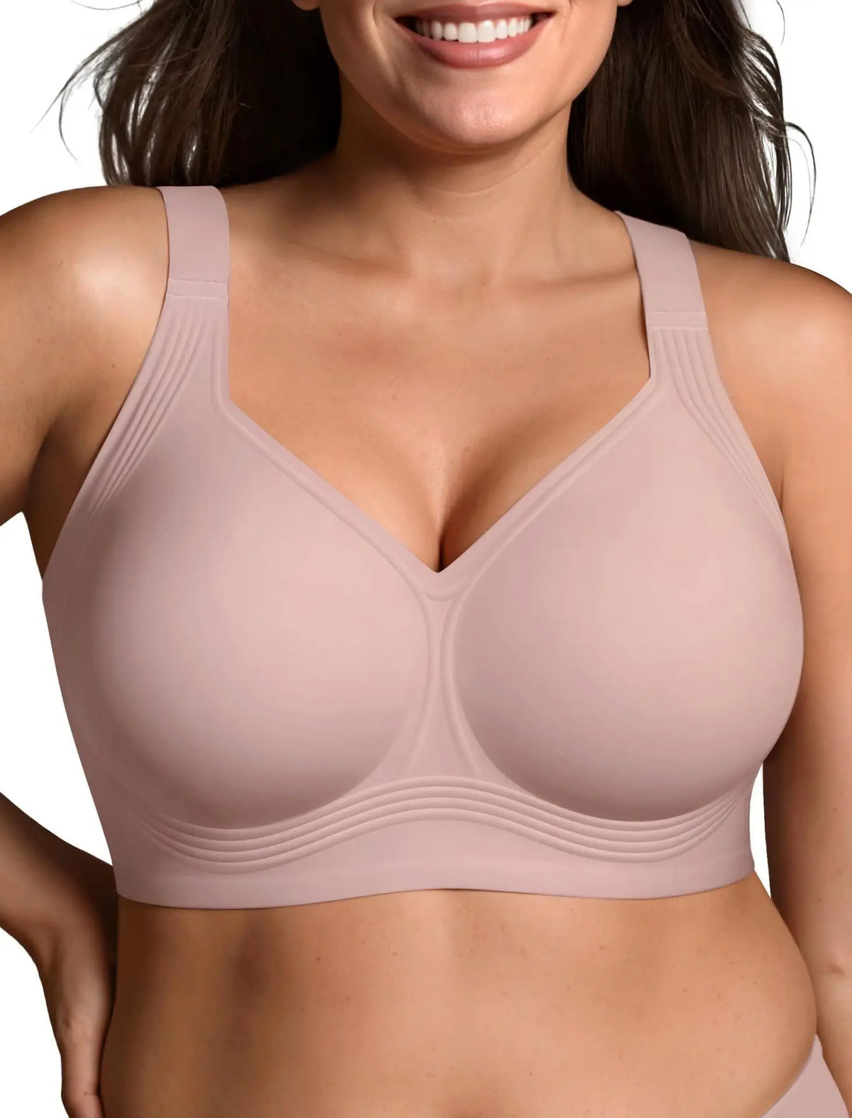 Thin Seamless Wireless Jelly Bra, Push-Up with Full Cups, S–4XL