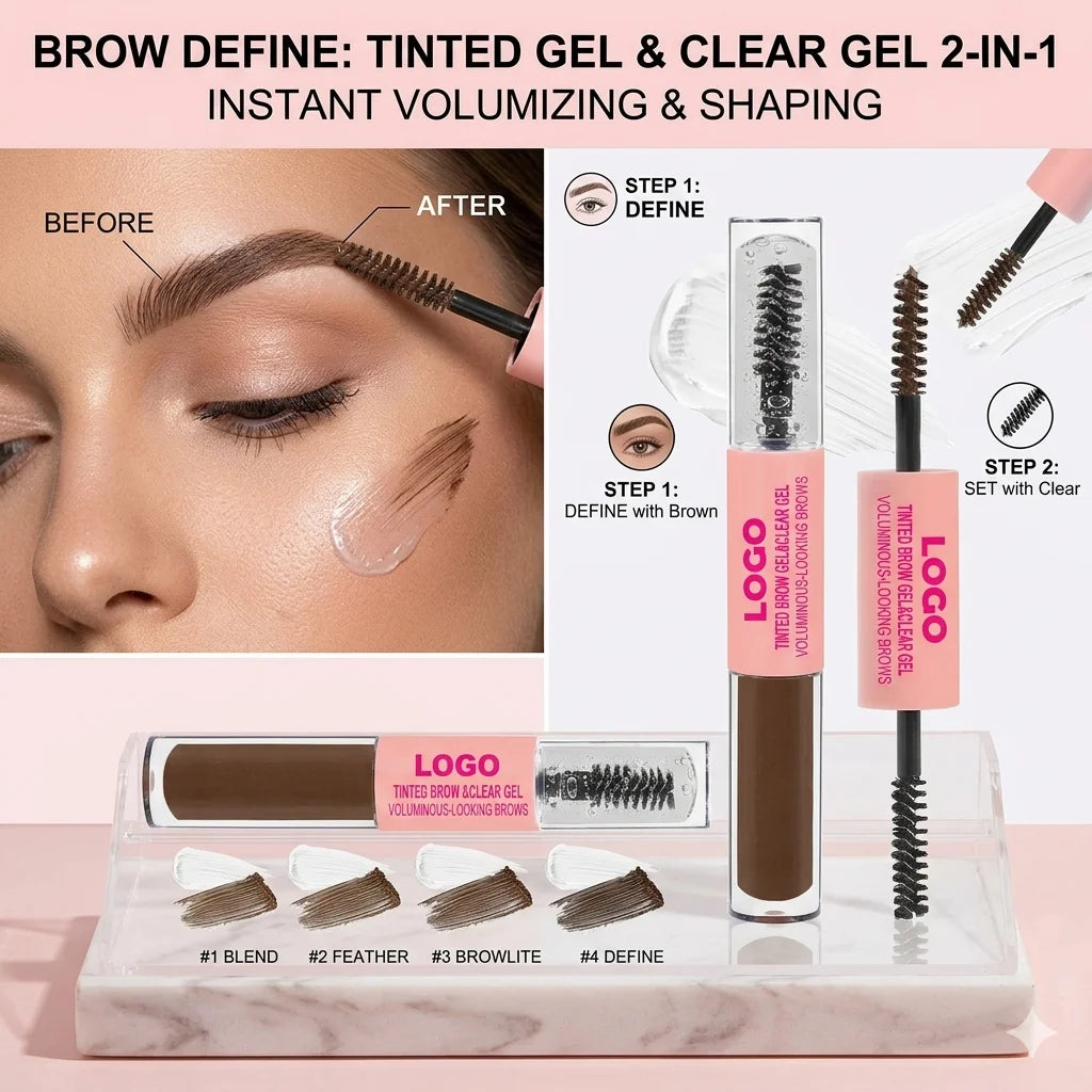 Vegan Mineral Eyebrow Setting Gel, Waterproof and Sweat-Proof