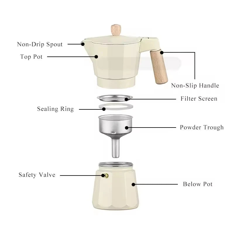 Classic Aluminum Stovetop Moka Pot, 150 ml or 300 ml - image 4