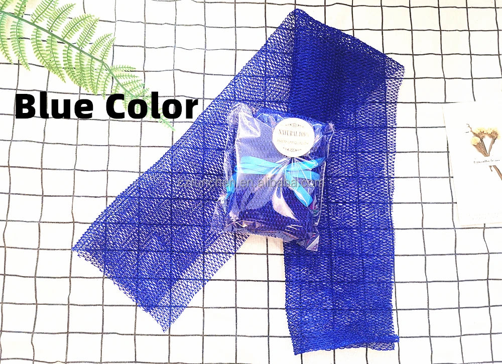 Hanging Nylon African Body Net Sponge, Knotless Diamond Mesh - image 5