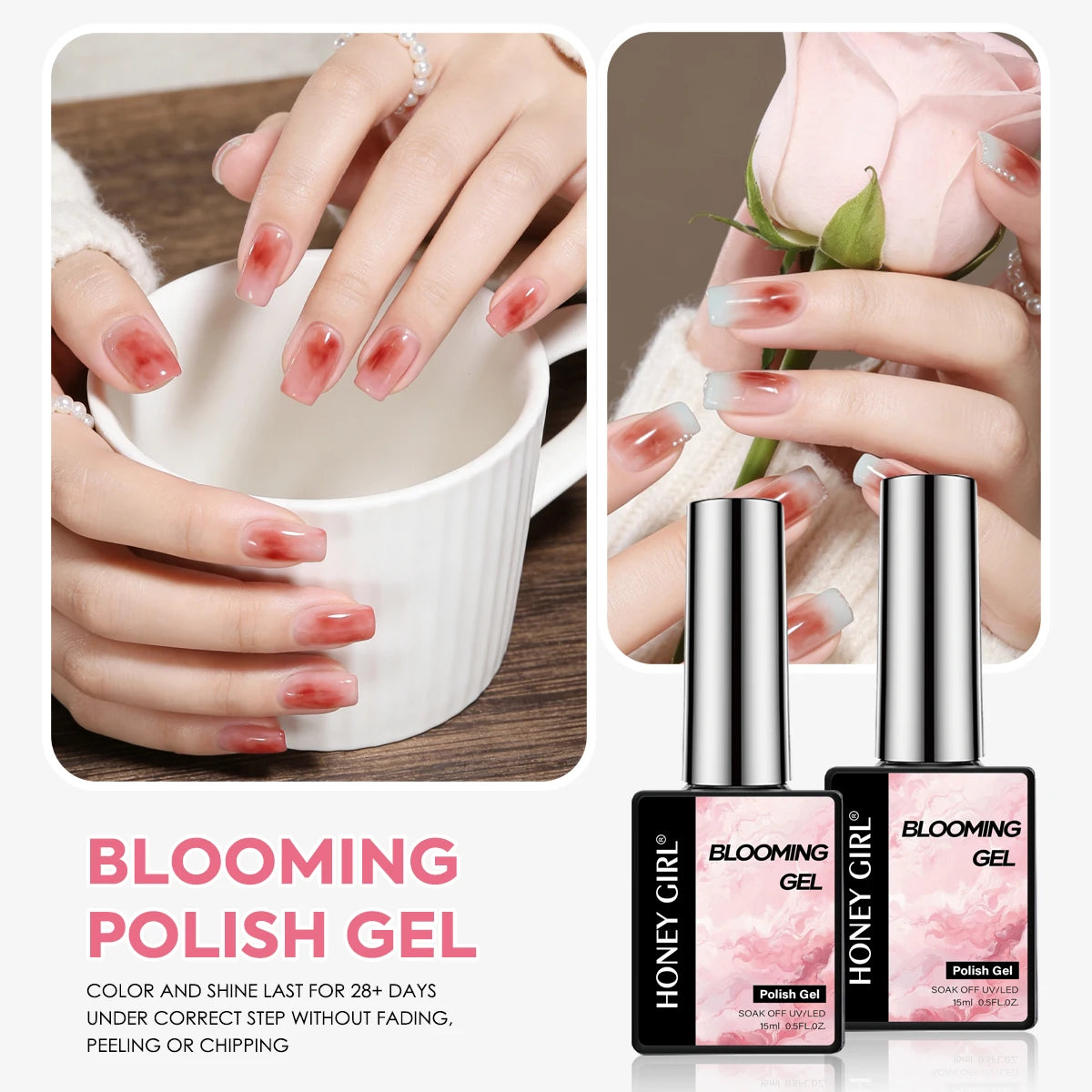 Clear Blooming Gel for Stone, Watercolor and Floral Nails, 15 ml - image 5