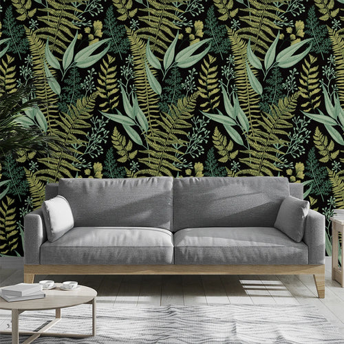 Like Funny Wild Vibrant Leaf Pattern Luxury PVC Waterproof Self-adhesive Hotel & Home