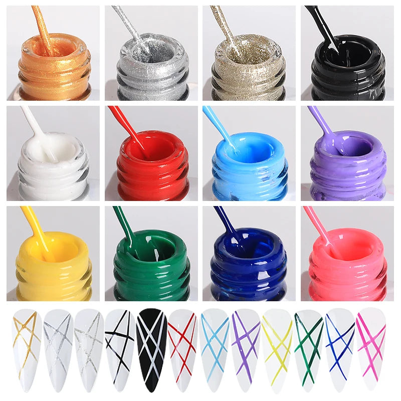 Spider Gel Liner for Nail Art Lines and Webs, 8 ml, 12 Shades - image 2