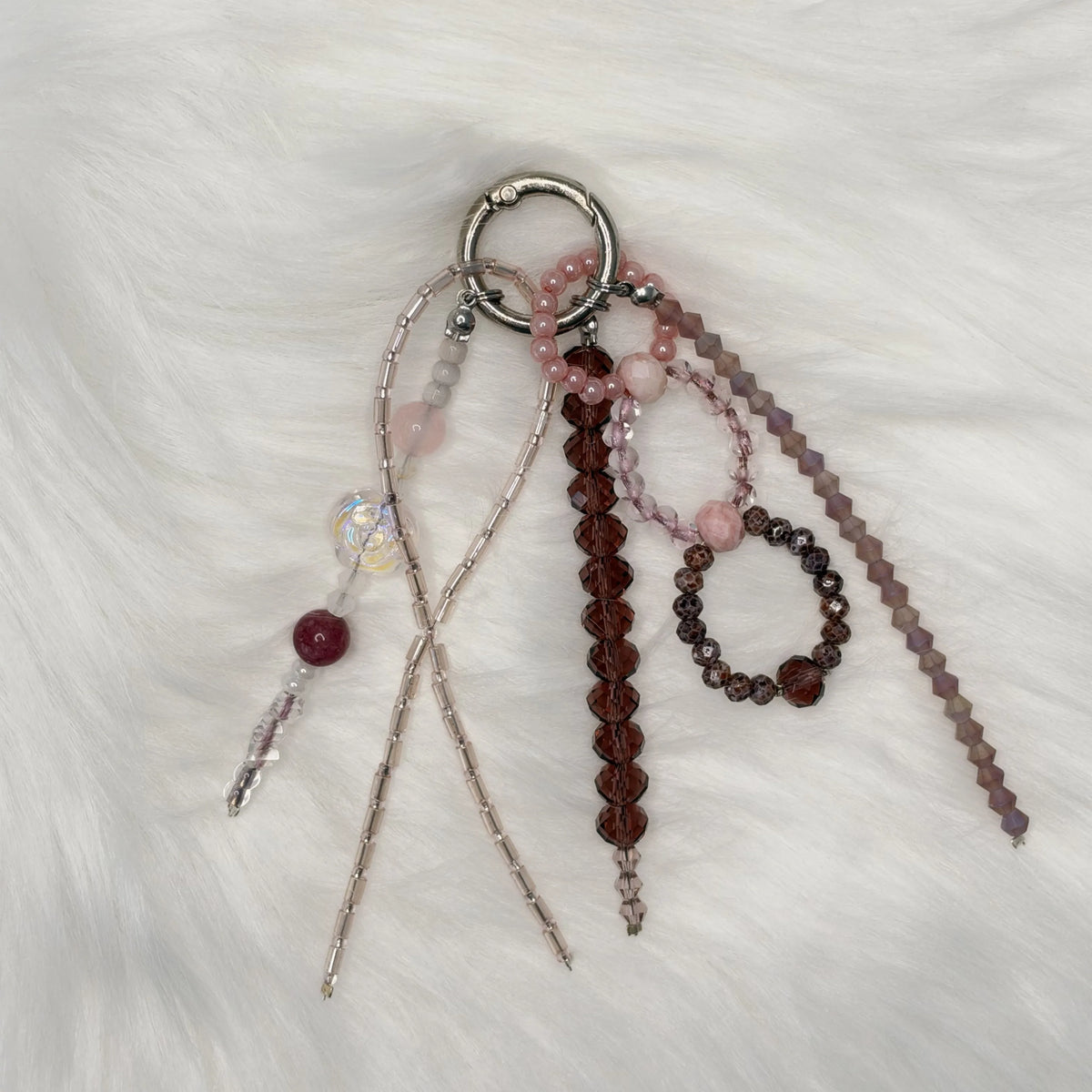 One-of-a-Kind Handmade Glass Bead Bag Charm and Key Chain - image 7