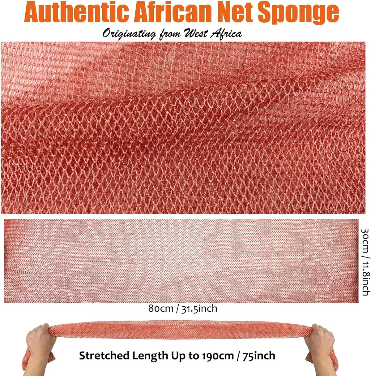 Knotless African Net Bath Sponge with Diamond Mesh, 15 Colors - image 2