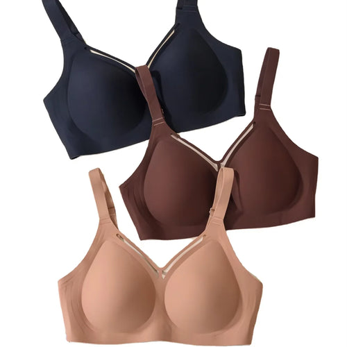 Nude Tone 4XL Wireless Bra - Seamless Jelly Support Minimizer for Full Bust Side