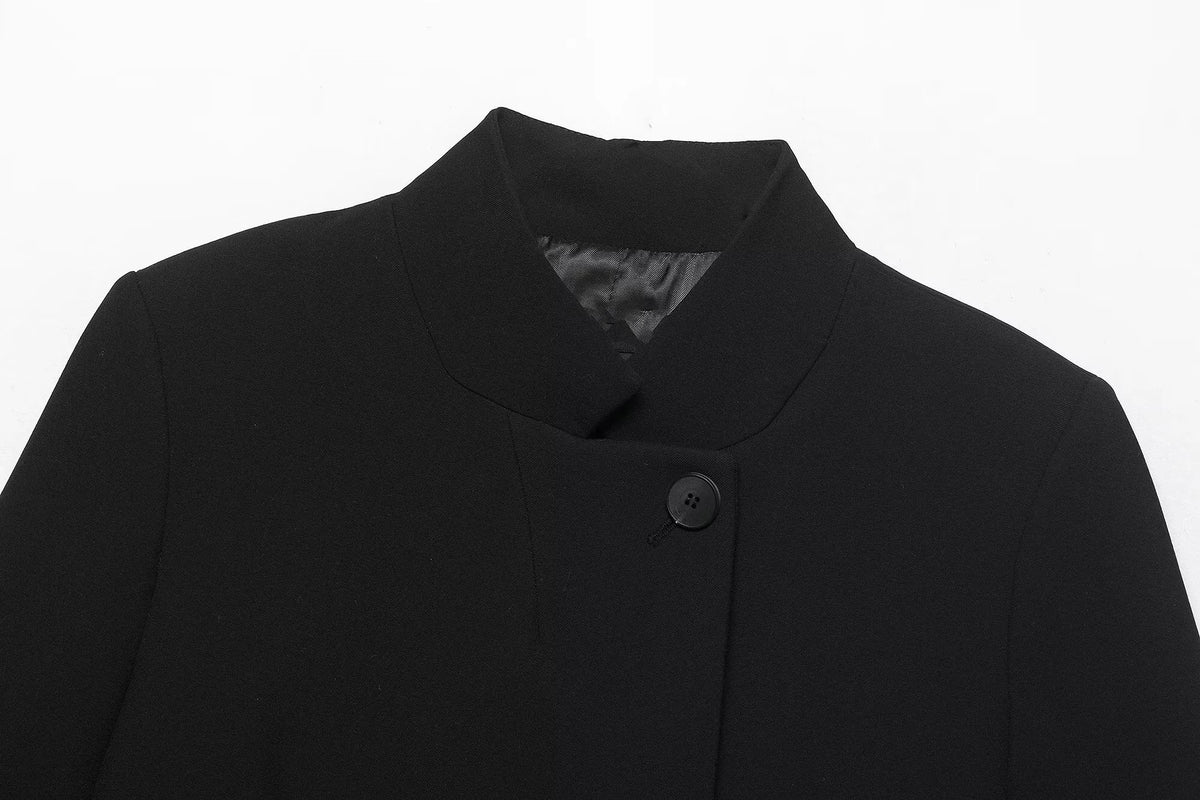 Short-Sleeve Stand Collar Cropped Blazer in 6 Colors, XS–L - image 4