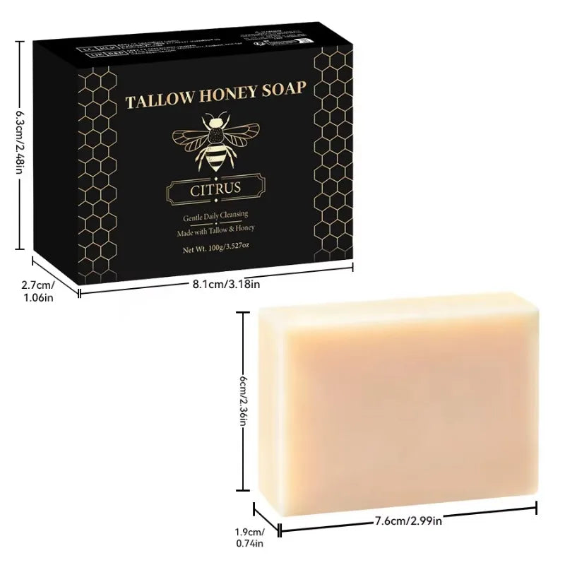 Beef Tallow and Raw Honey Soap Bar, Lavender, Citrus or Unscented - image 6