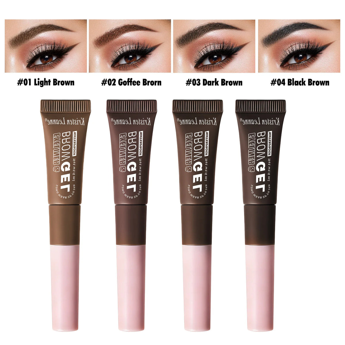Liquid Eyebrow Tint and Brow Glue, 24-Hour Wear, 10 ml, 4 Shades - image 2