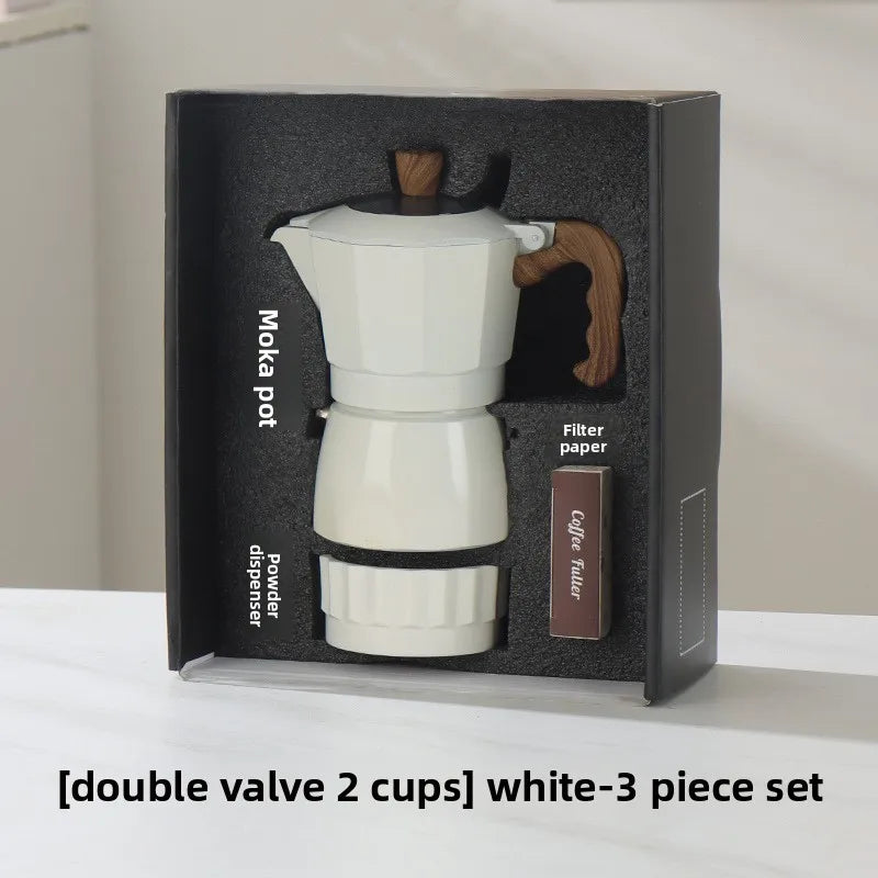 Italian Double-Valve Moka Pot Kit with Optional Electric Stove - image 7