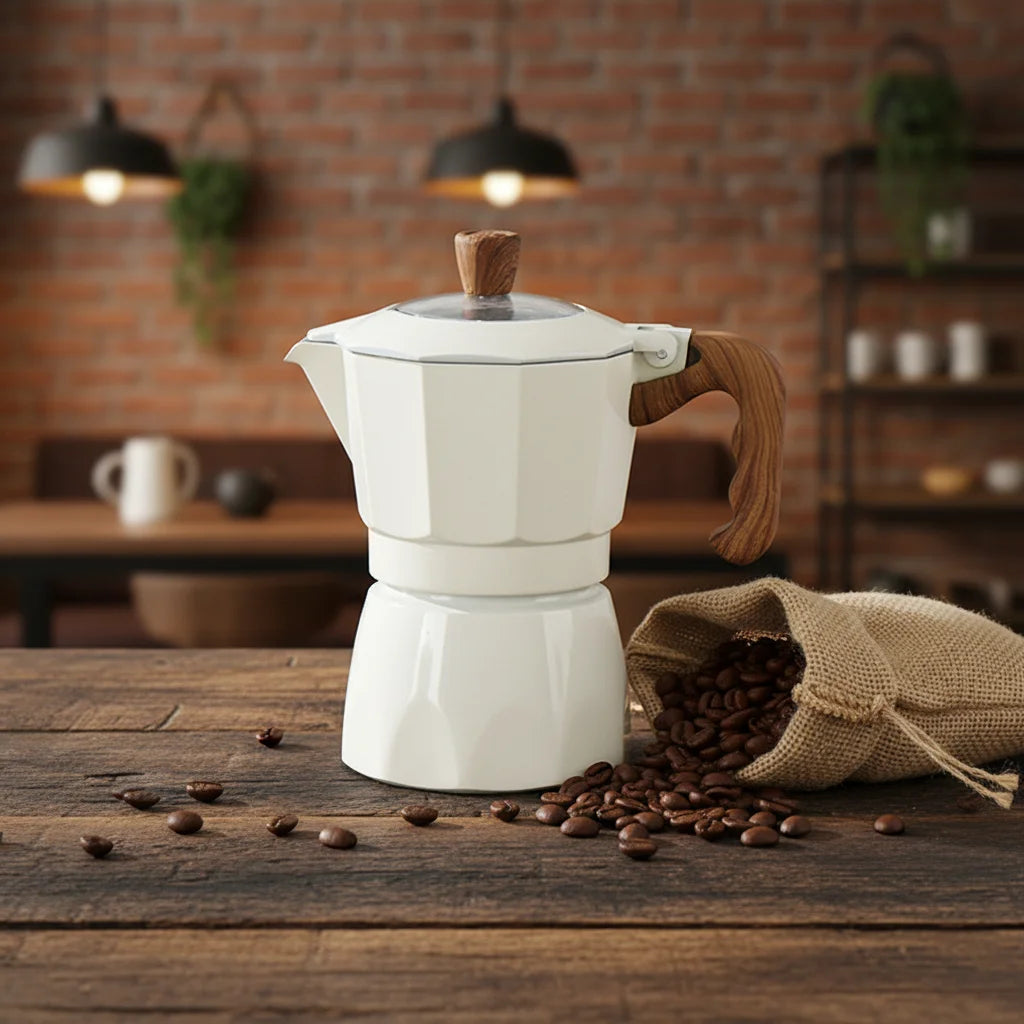 Italian Double-Valve Moka Pot Kit with Optional Electric Stove - image 6
