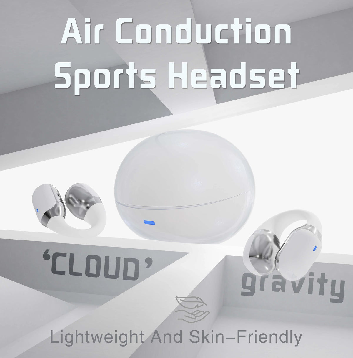 Open-Ear Clip Earphones with LED Light for Sports and Calls, BT 5.4 - image 4