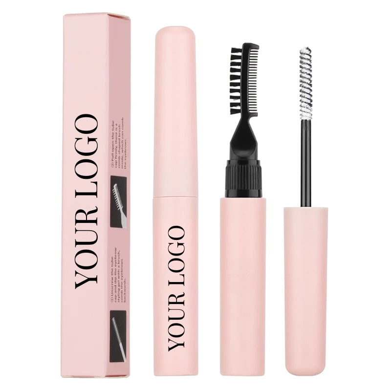 Clear Brow Lamination Gel Pen with Brush, Freeze-Set, Waterproof