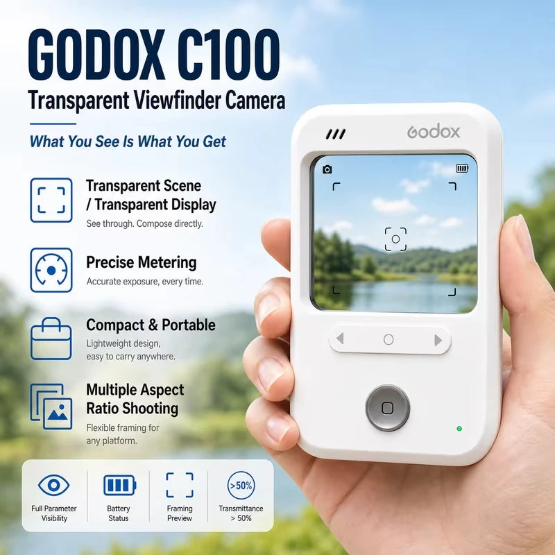 Retro Digital Camera with Transparent Viewfinder, 16 GB Memory - image 2