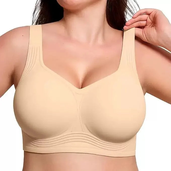 Thin Wireless Plus-Size Jelly Bra, Full-Coverage Push-Up, S–5XL