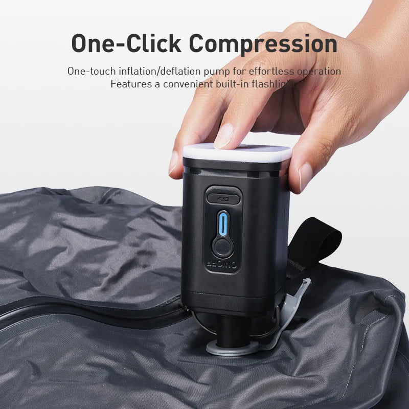 Large Vacuum Compression Travel Backpack, Black Nylon and TPU - image 6