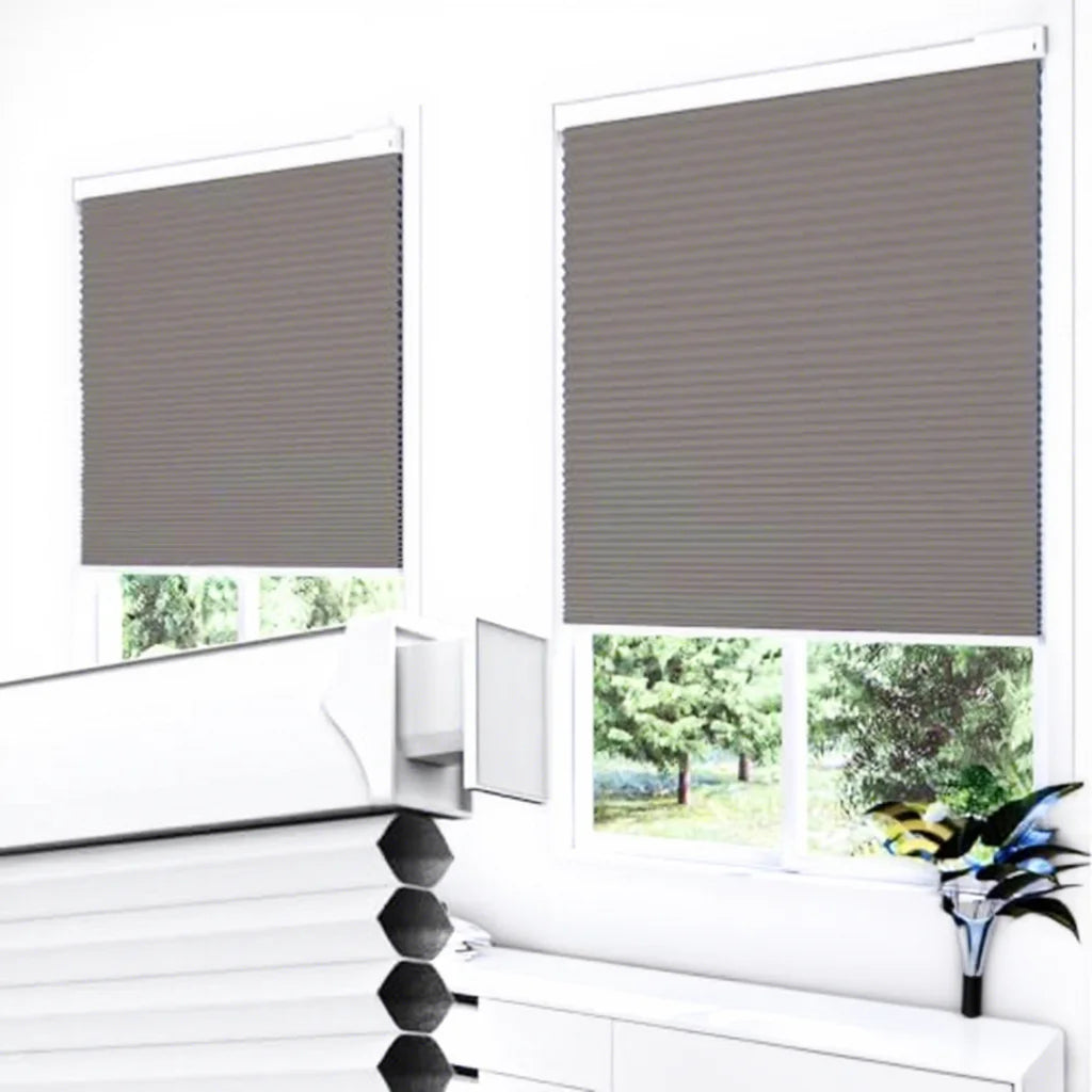 Motorized Blackout Cellular Shades, Battery and Solar, No Drill