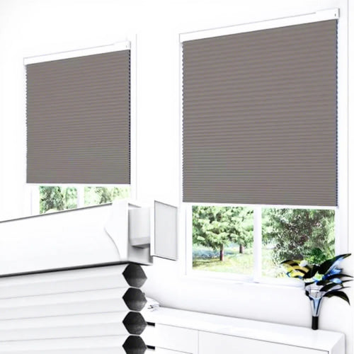 Motorized Cellular Shades Built-In Waterproof Smart Honeycomb Blinds Aluminum-No Drill
