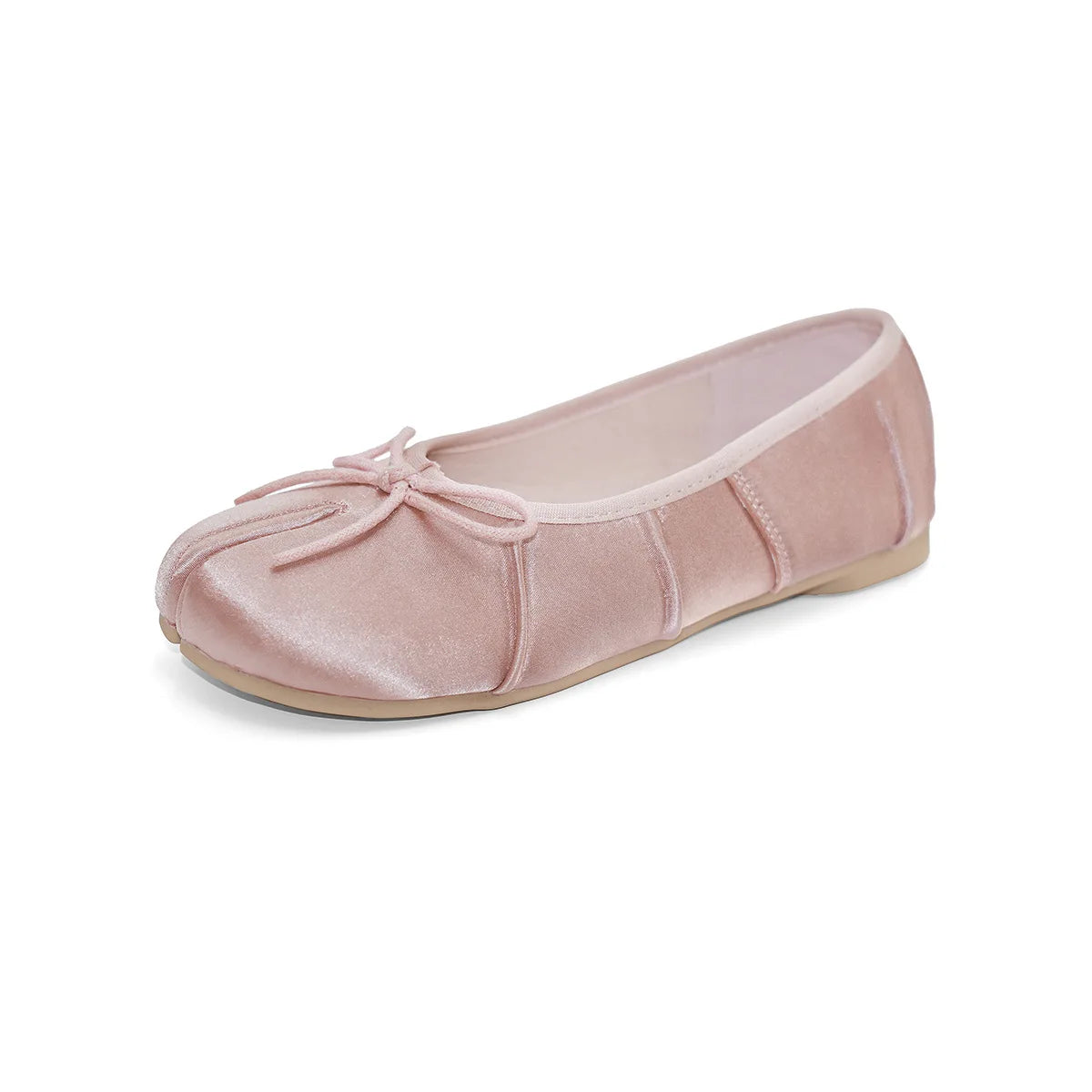 Satin Split-Toe Tabi Ballet Flats with Bow, Slip-On, EU 35–43 - image 7
