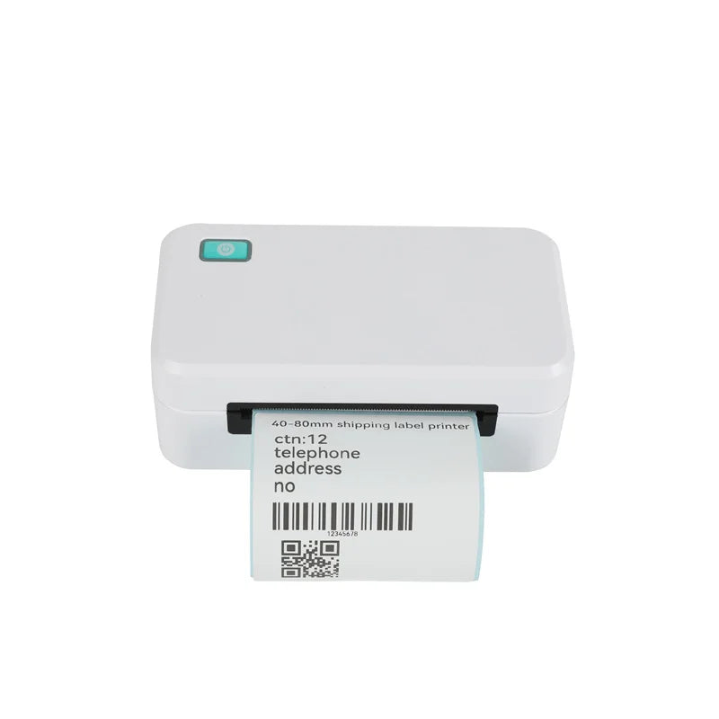 80 mm Portable Thermal Label Printer with Bluetooth and USB, 90 mm/s