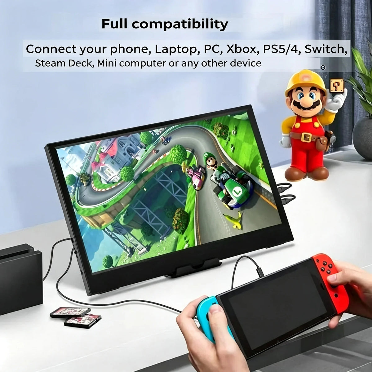 14" 1920x1200 IPS Portable Monitor, 16:10, Dual Speakers and Stand - image 5