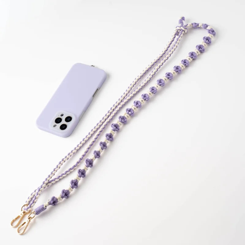 Hand-Woven Four-Leaf Clover Crossbody Phone Lanyard, Adjustable - image 7