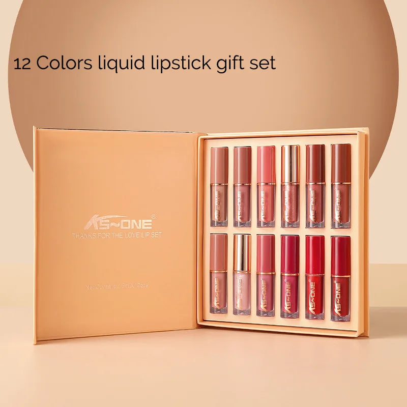 12-Color Matte and Pearl Lip Glaze Set in Book-Style Case - image 2