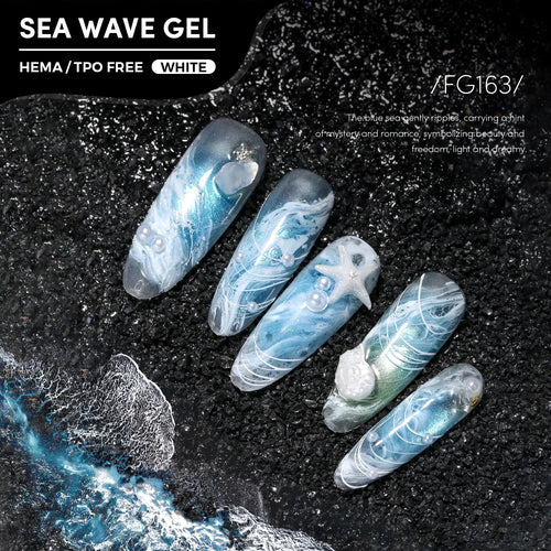 Sea Wave Gel Hema/tpo White Free Ocean Wave Blooming Gel Polish Self-Flowing Marble